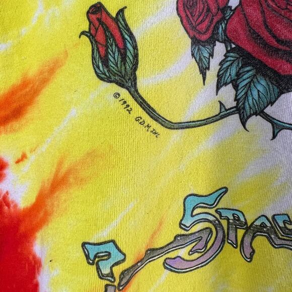 Vintage Grateful Dead Space Your Face Graphic Tie Dye Shirt Liquid Blue 1992 - Picture 9 of 11